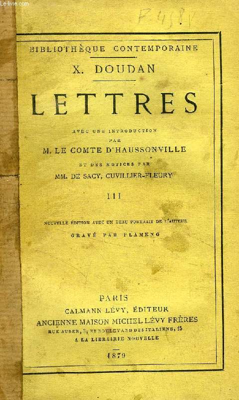 LETTRES, TOME III