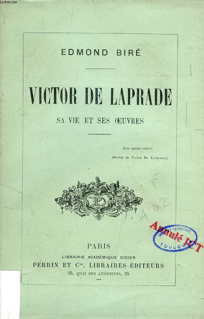 VICTOR DE LAPRADE, SA VIE ET SES OEUVRES