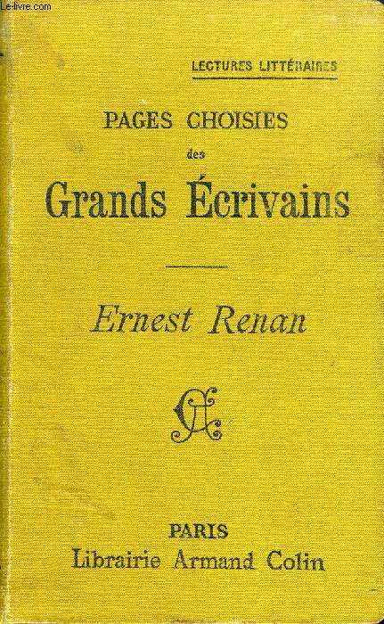 PAGES CHOISIES DES GRANDS ECRIVAINS, ERNEST RENAN