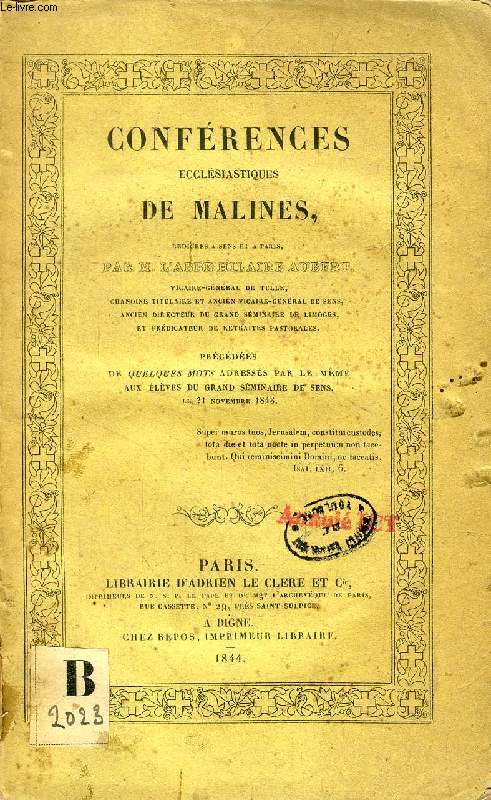 CONFERENCES ECCLESIASTIQUES DE MALINES