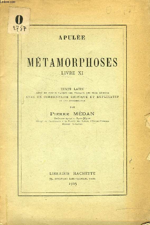 APULEE, METAMORPHOSES, LIVRE XI