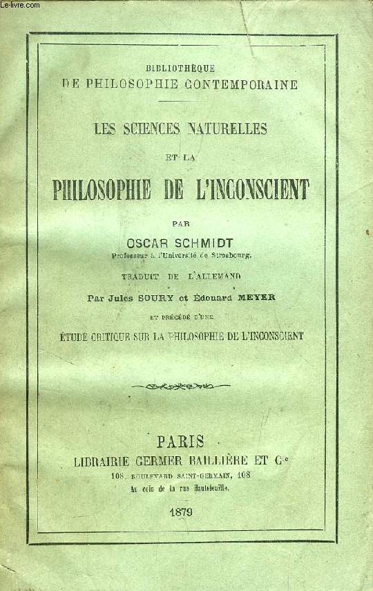 LES SCIENCES NATURELLES ET LA PHILOSOPHIE DE L'INCONSCIENT