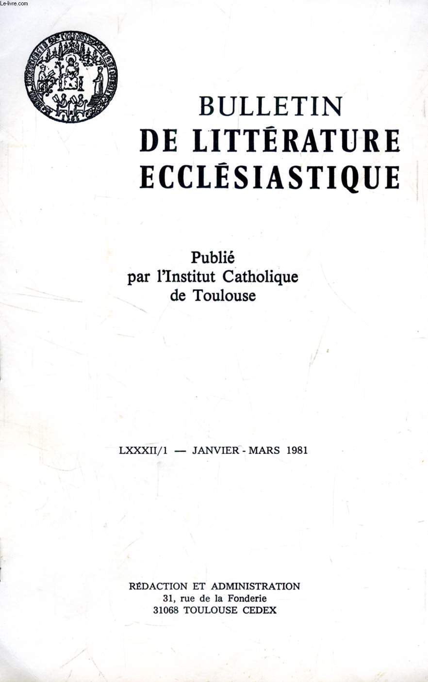 BULLETIN DE LITTERATURE ECCLESIASTIQUE, LXXXII/1, JAN.-MARS 1981 (EXTRAIT), SMARAGDE DE SAINT-MIHIEL CITE-T-IL DES TEXTES D'ORIGENE NON TRANSMIS PAR AILLEURS ?