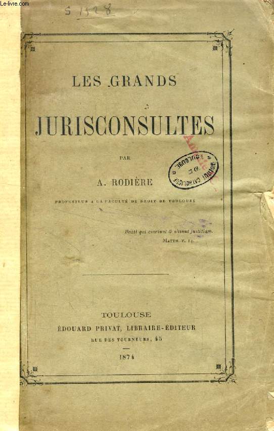 LES GRANDS JURISCONSULTES