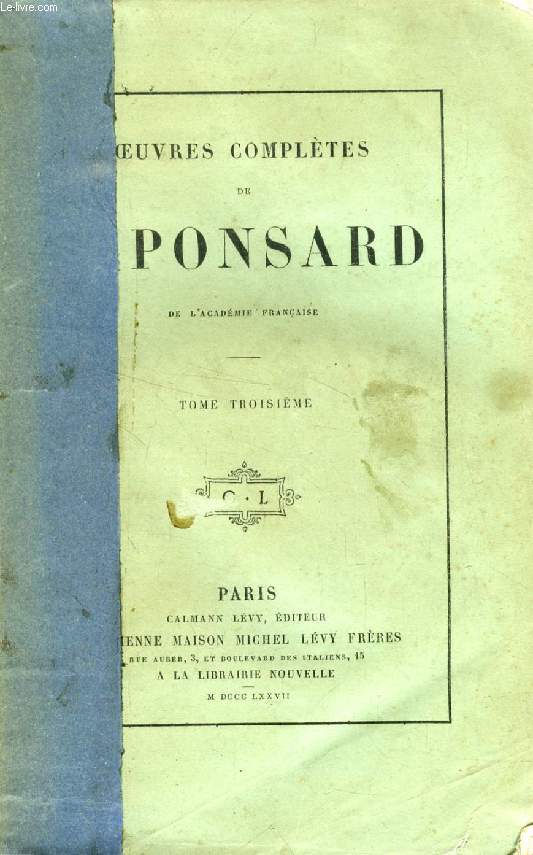 OEUVRES COMPLETES DE F. PONSARD, TOME III