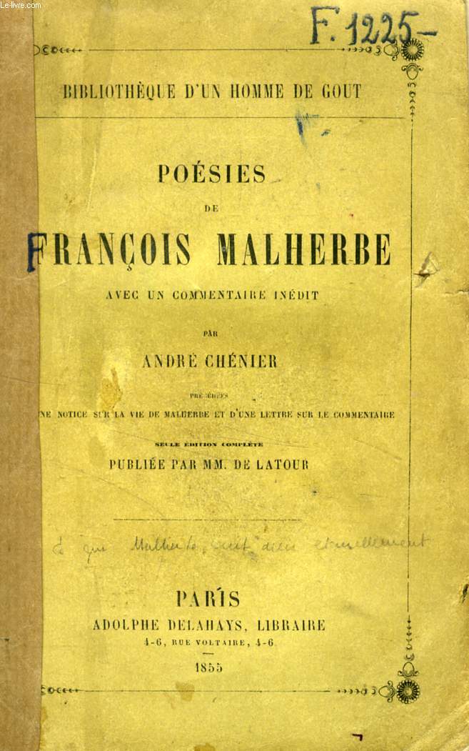 POESIES DE FRANCOIS MALHERBE