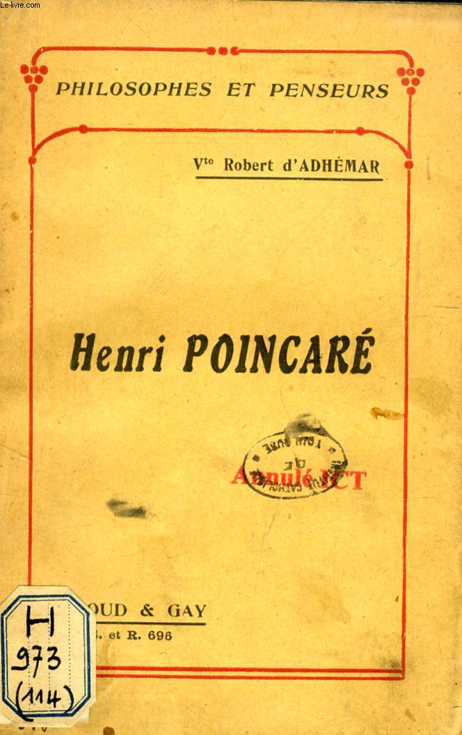 HENRI POINCARE (PHILOSOPHES ET PENSEURS, 698)