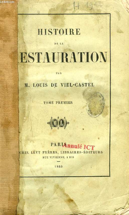 HISTOIRE DE LA RESTAURATION, 20 TOMES (COMPLET)