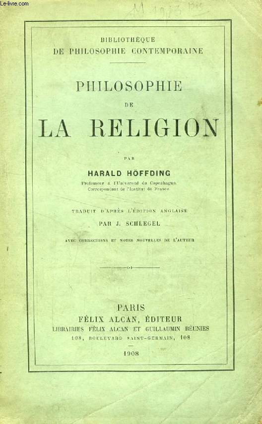 PHILOSOPHIE DE LA RELIGION