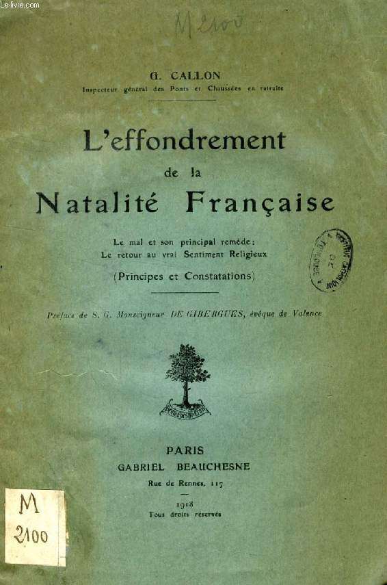 L'EFFONDREMENT DE LA NATALITE FRANCAISE
