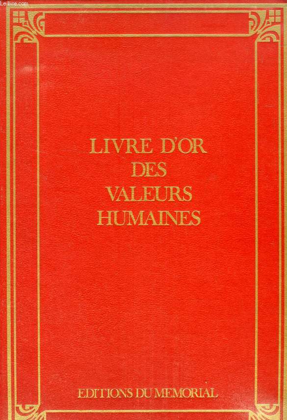 LIVRE D'OR DES VALEURS HUMAINES