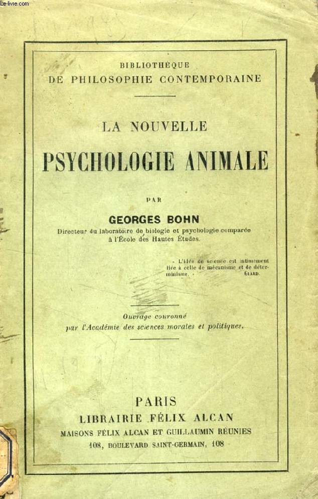 LA NOUVELLE PSYCHOLOGIE ANIMALE