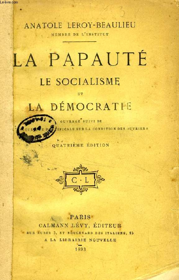 LA PAPAUTE, LE SOCIALISME ET LA DEMOCRATIE