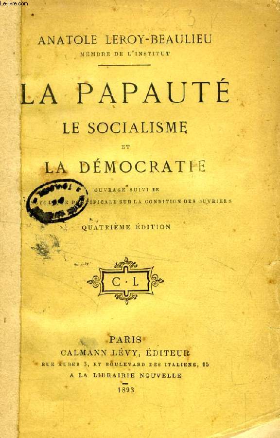 LA PAPAUTE, LE SOCIALISME ET LA DEMOCRATIE