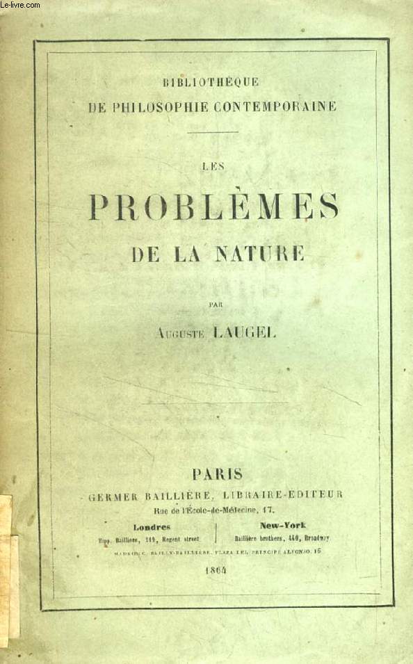 LES PROBLEMES DE LA NATURE