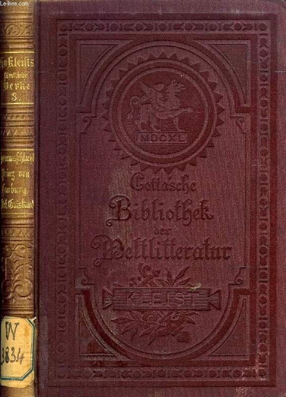 H. VON KLEISTS SMTLICHE WERKE, DRITTER BAND