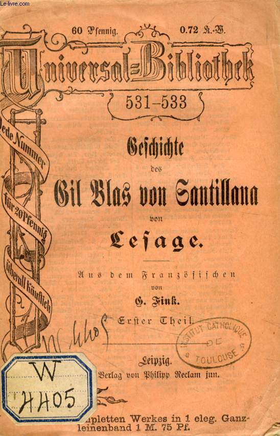 GESCHICHTE DES GIL BLAS VON SANTILLANA, 2 BNDEN