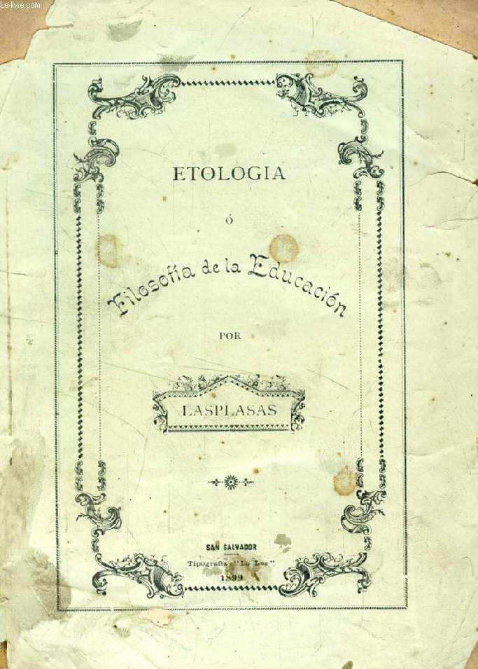 ETOLOGIA, O FILOSOFIA DE LA EDUCACION