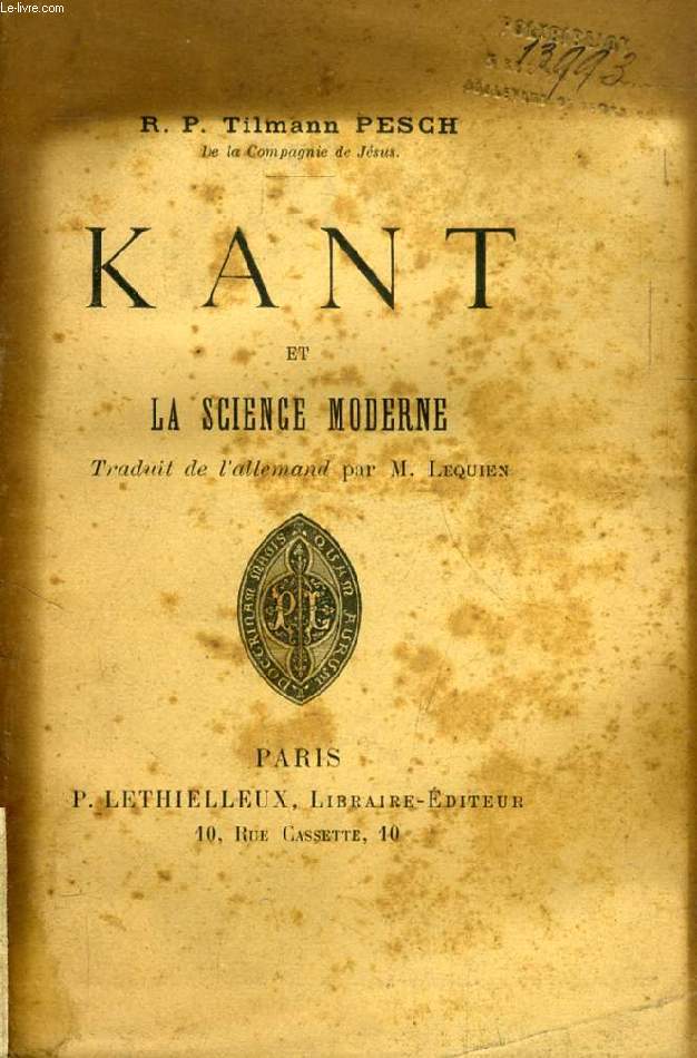 KANT ET LA SCIENCE MODERNE