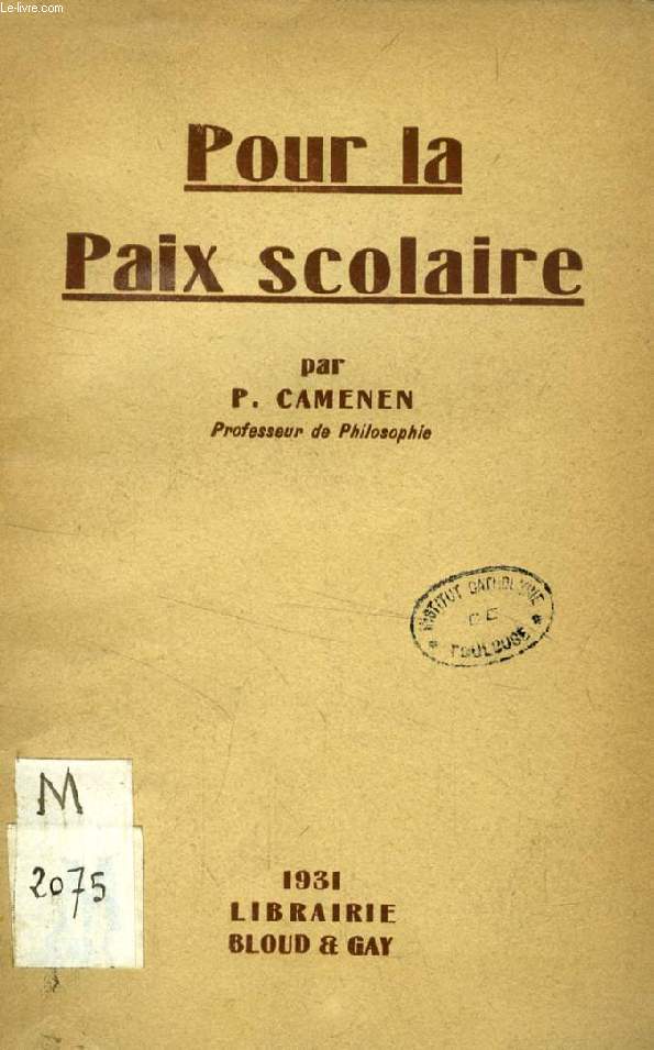 POUR LA PAIX SCOLAIRE