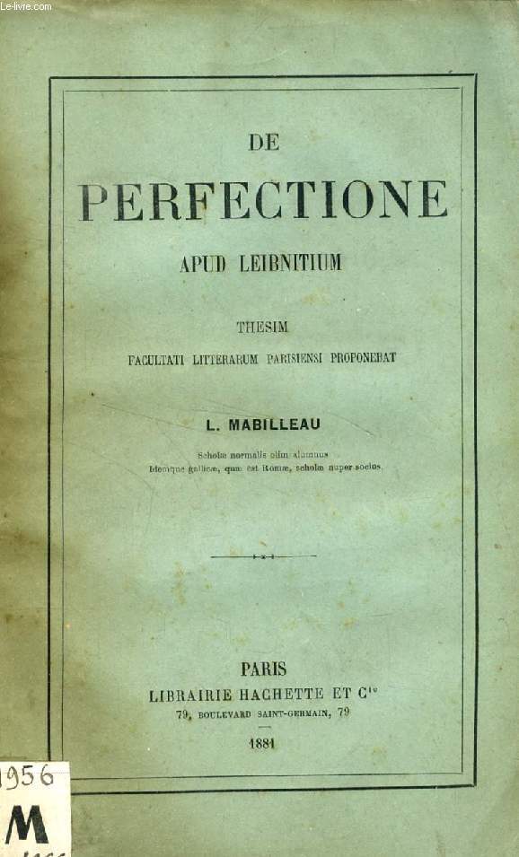 DE PERFECTIONE APUD LEIBNITIUM (THESIS)