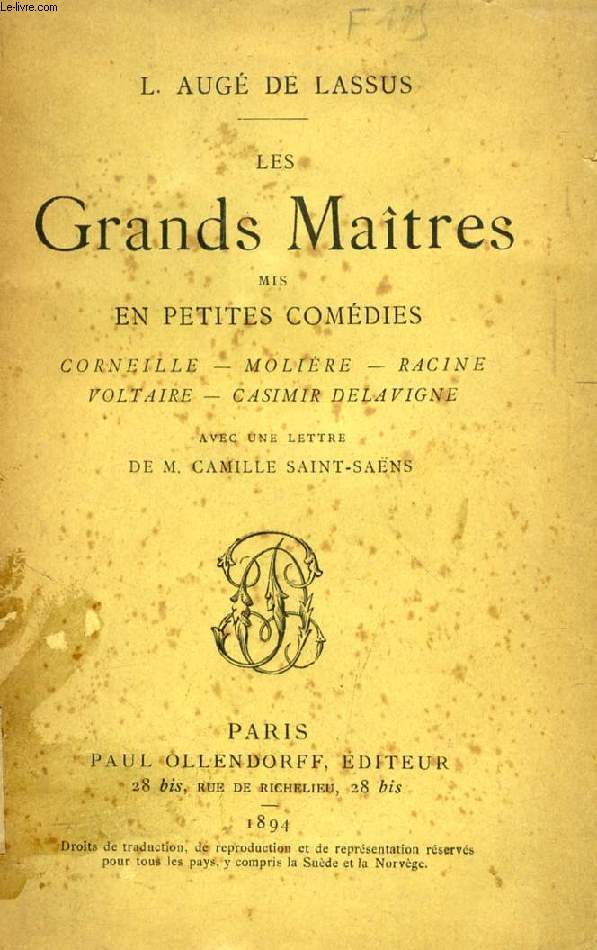 LES GRANDS MAITRES MIS EN PETITES COMEDIES, Corneille, Molire, Racine, Voltaire, Casimir Delavigne