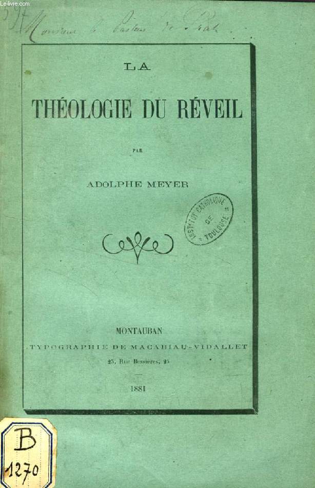 LA THEOLOGIE DU REVEIL (THESE)