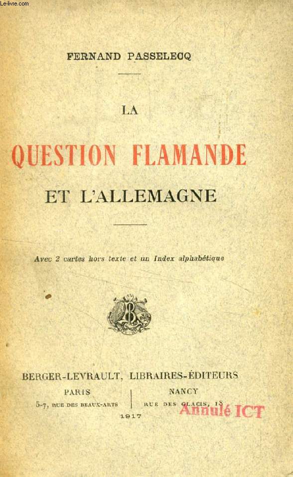 LA QUESTION FLAMANDE ET L'ALLEMAGNE