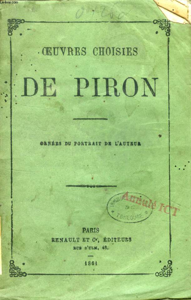 OEUVRES CHOISIES DE PIRON