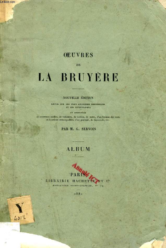 OEUVRES DE LA BRUYERE, ALBUM