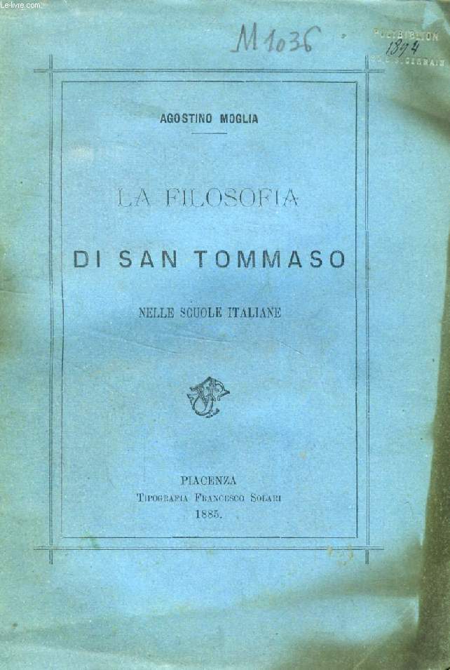 LA FILOSOFIA DI SAN TOMMASO NELLE SCUOLE ITALIANE