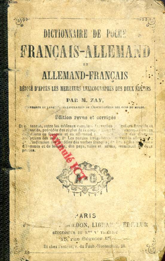 NOUVEAU DICTIONNAIRE FRANCAIS-ALLEMAND ET ALLEMAND-FRANCAIS