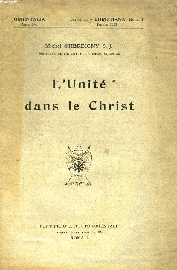 L'UNITE DANS LE CHRIST