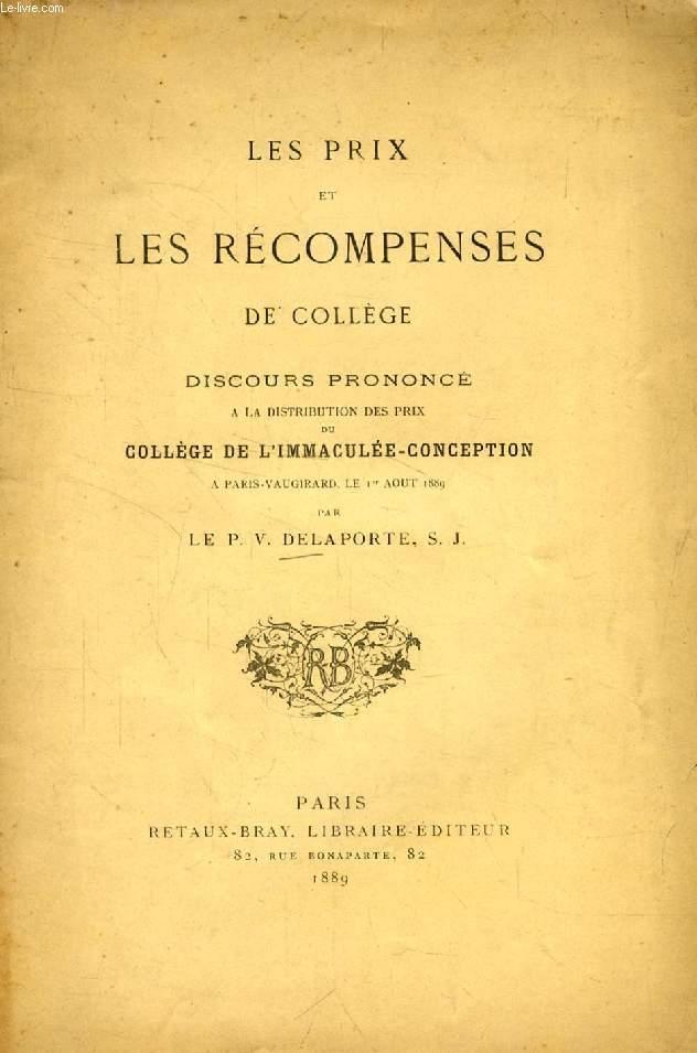 LES PRIX ET LES RECOMPENSES DE COLLEGE, DISCOURS