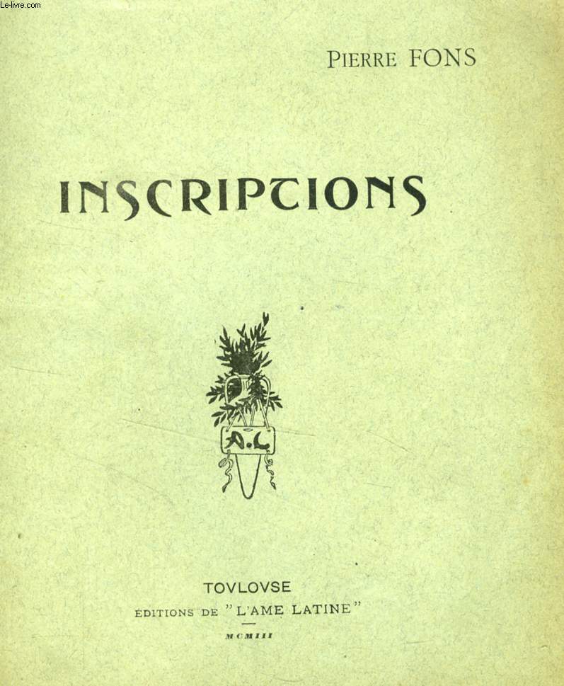 INSCRIPTIONS