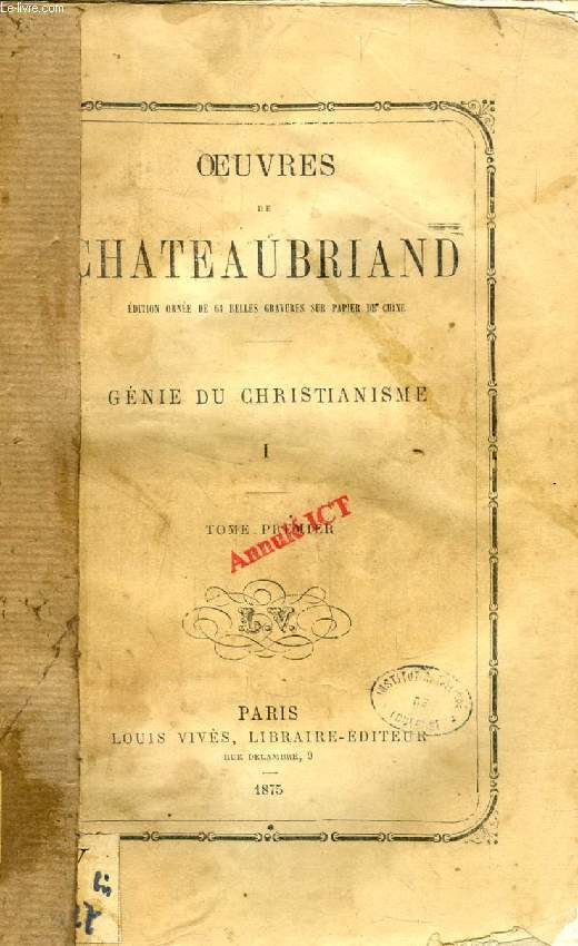 OEUVRES DE CHATEAUBRIAND, 16 TOMES (COMPLET)