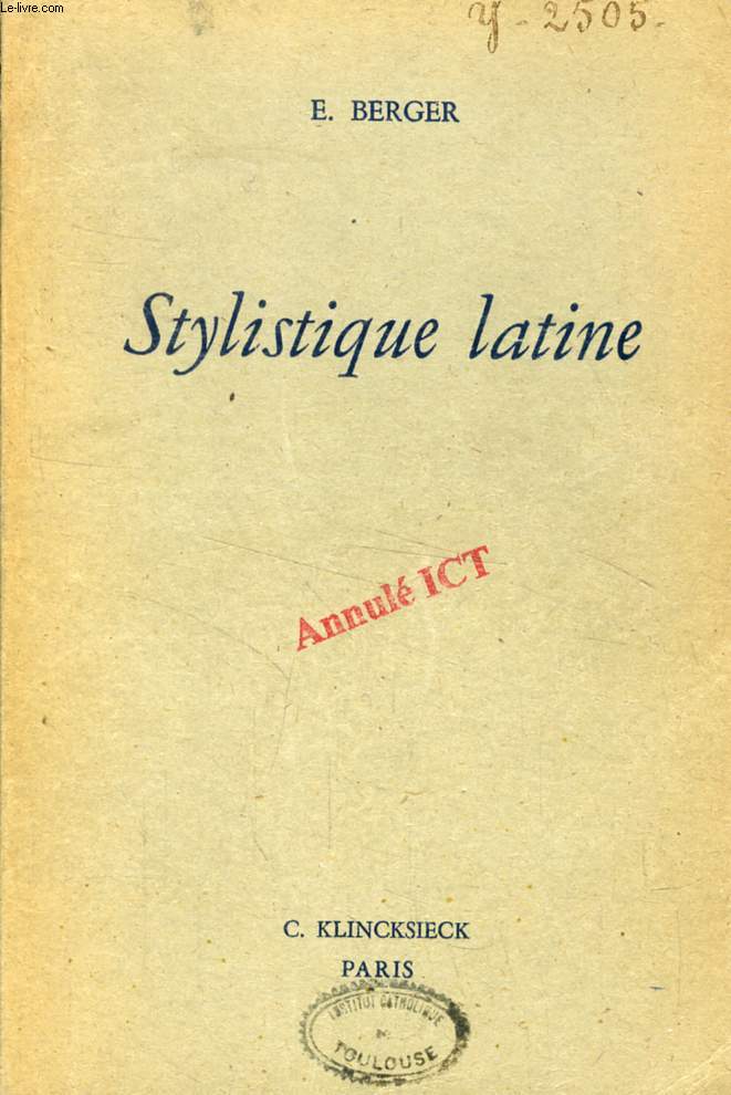 STYLISTIQUE LATINE