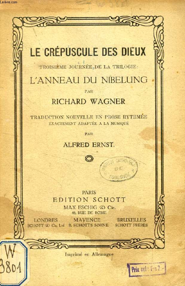 L'ANNEAU DU NIBELUNG (LE CREPUSCULE DES DIEUX, 3e JOURNEE)