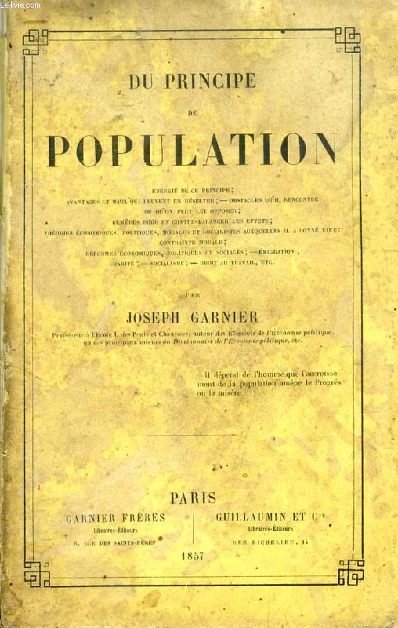 DU PRINCIPE DE POPULATION