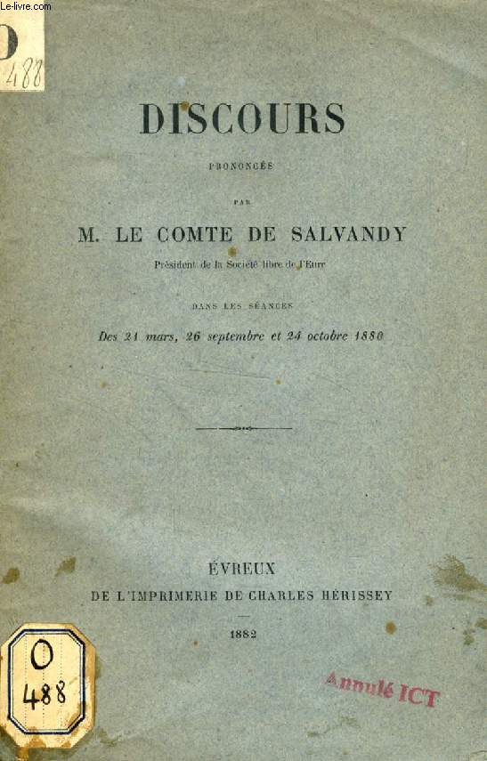 DISCOURS PRONONCES PAR M. LE COMTE DE SALVANDY