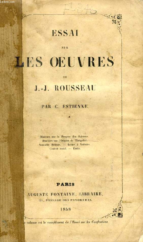 ESSAI SUR LES OEUVRES DE J.-J. ROUSSEAU