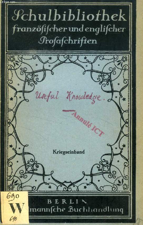 USEFUL KNOWLEDGE, MATERIALIEN ZU SPRECHBUNGEN UND ZUR LEKTRE, 2 VOL.