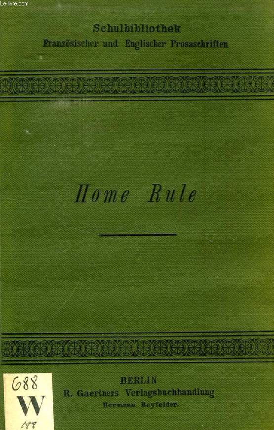 HOME RULE - WENDT G. - 1895 - Afbeelding 1 van 1