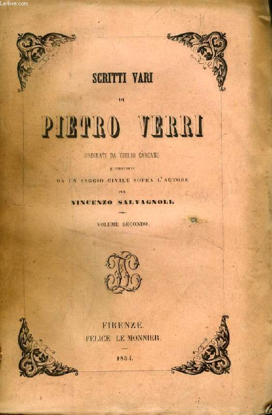 SCRITTI VARI DI PIETRO VERRI, VOLUME II