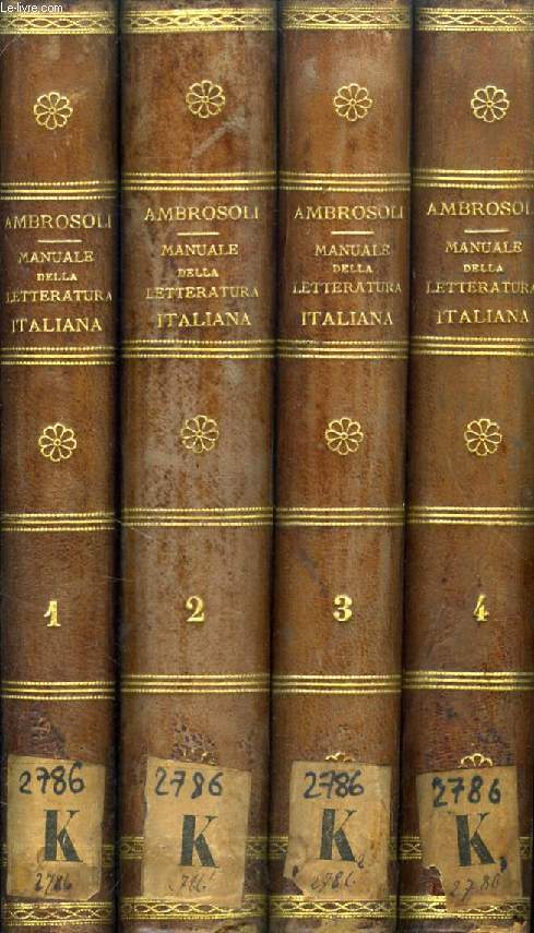 MANUALE DELLA LETTERATURA ITALIANA, 4 VOLUMI