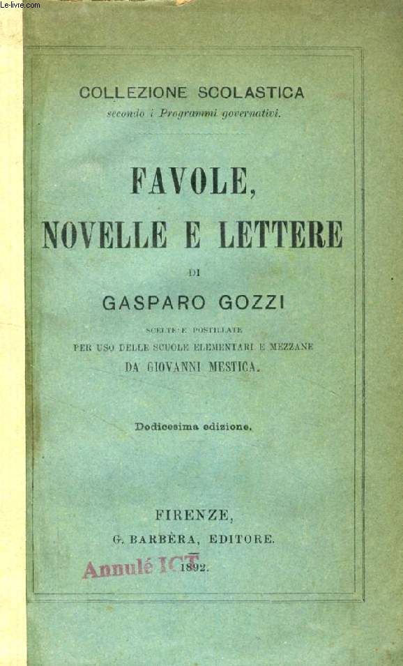 FAVOLE, NOVELLE E LETTERE