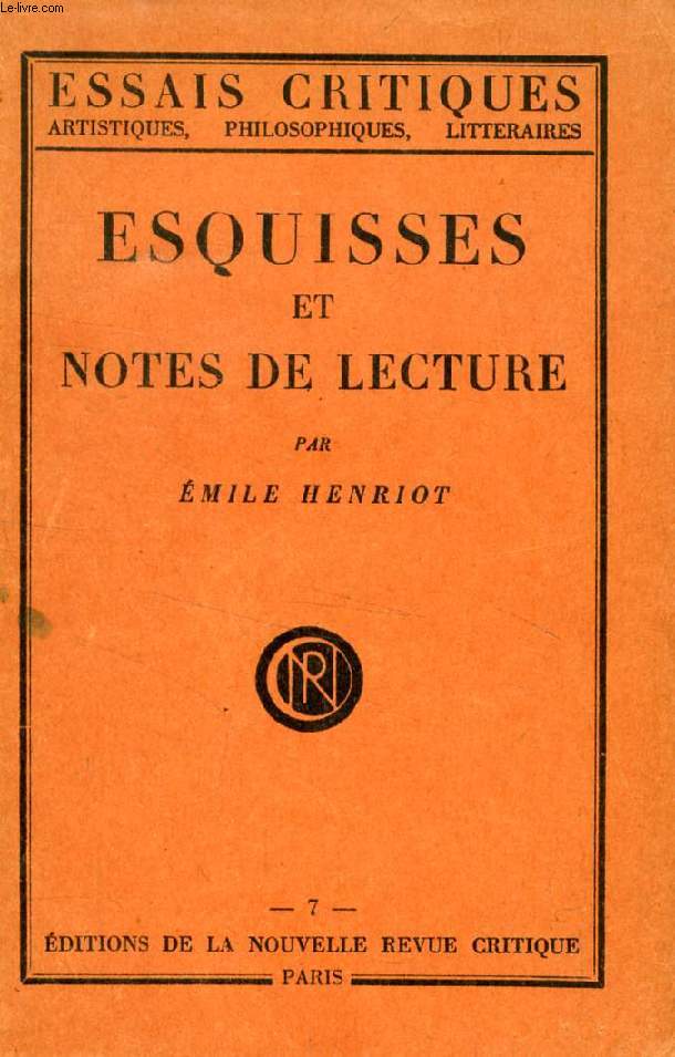 ESQUISSES ET NOTES DE LECTURE