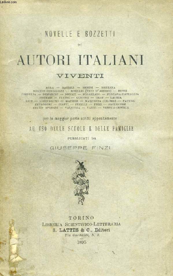 NOVELLE E BOZZETTI DI AUTORI ITALIANI VIVENTI