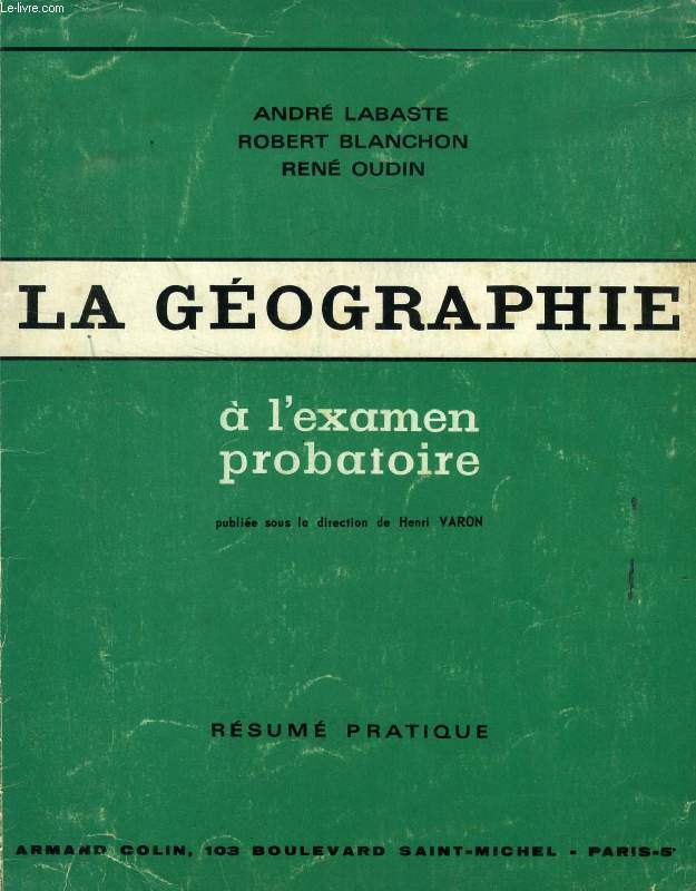 LA GEOGRAPHIE A L'EXAMEN PROBATOIRE