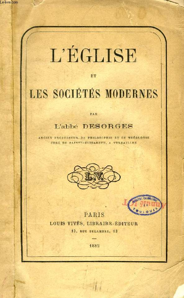 L'EGLISE ET LES SOCIETES MODERNES